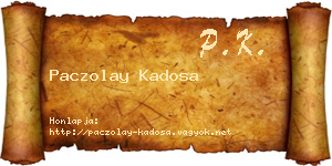 Paczolay Kadosa névjegykártya